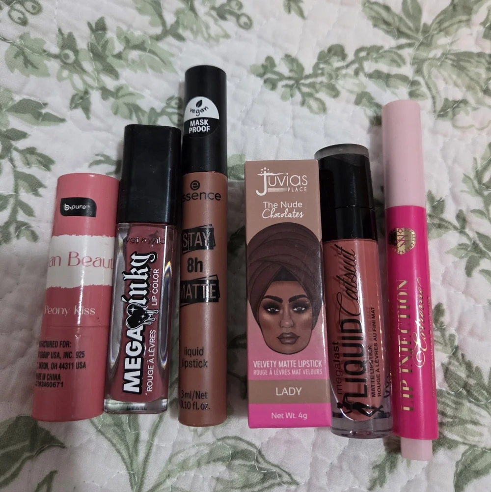 Various Nude & Pink Women Makeup Lip Collection Bundle